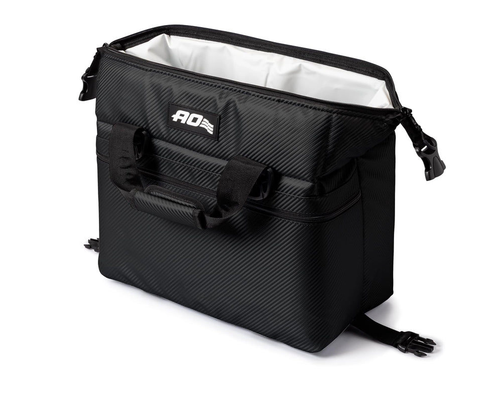 AO Coolers Expedition Carbon Soft Cooler removable shoulder strap offers hands-free carrying
