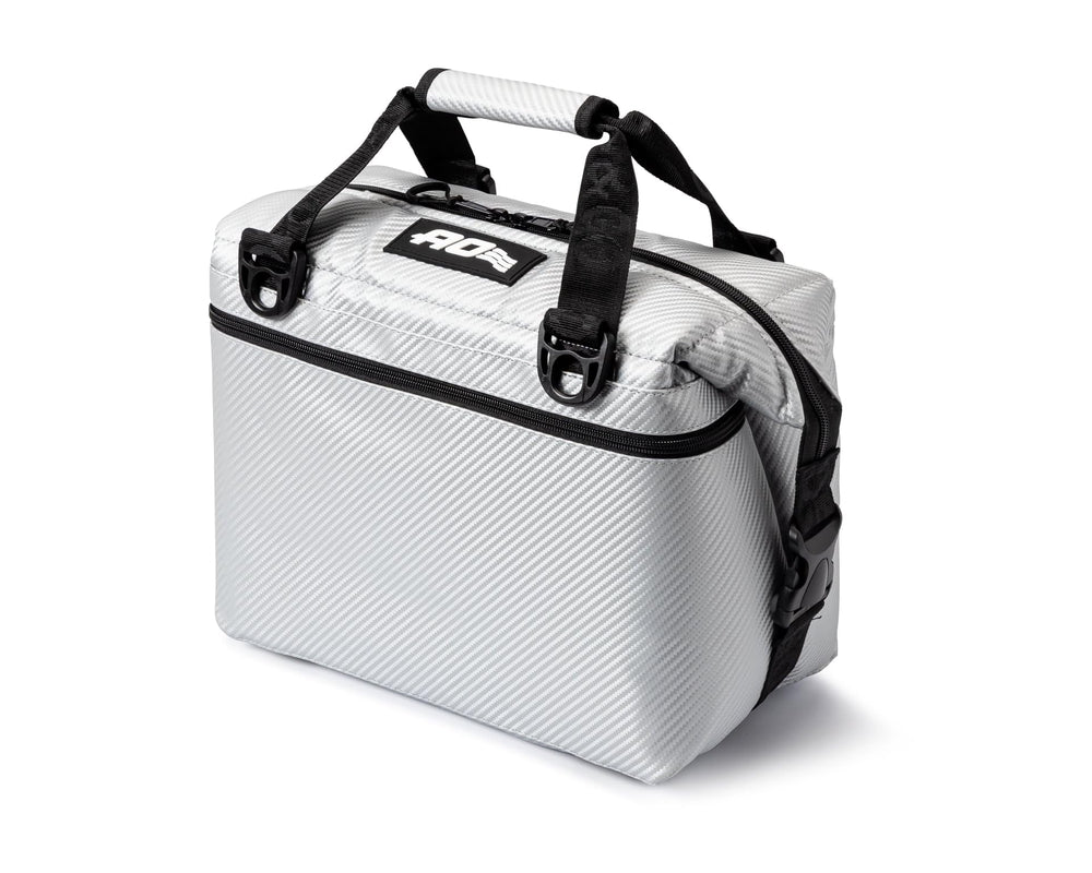 AO Coolers Expedition Carbon soft cooler with shoulder strap for easy outdoor carrying.