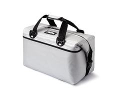 AO Coolers Expedition Carbon Soft Cooler side pocket highlights dry item storage and organization.