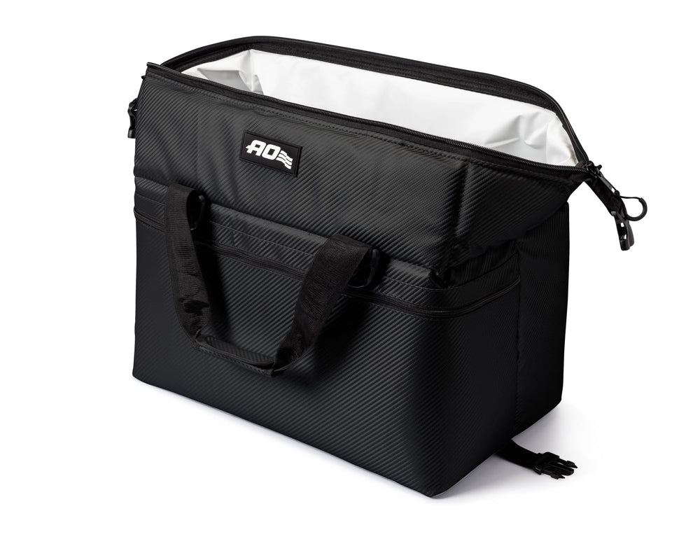 AO Coolers Expedition Carbon Soft Cooler side pocket holds dry items within easy reach