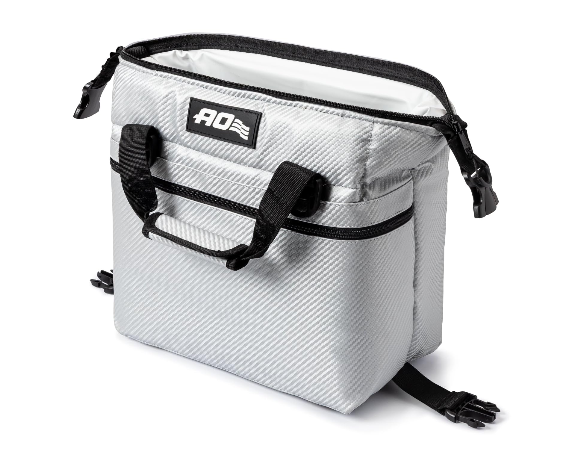 AO Coolers Expedition Carbon soft cooler side pocket keeps dry items within reach.