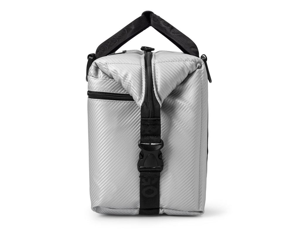 AO Coolers Expedition carbon soft cooler top view showing interior access