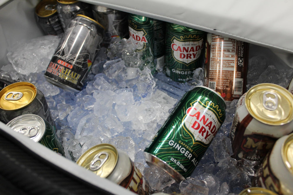 AO Coolers Glacier Pack shown on a hiking trail in use.