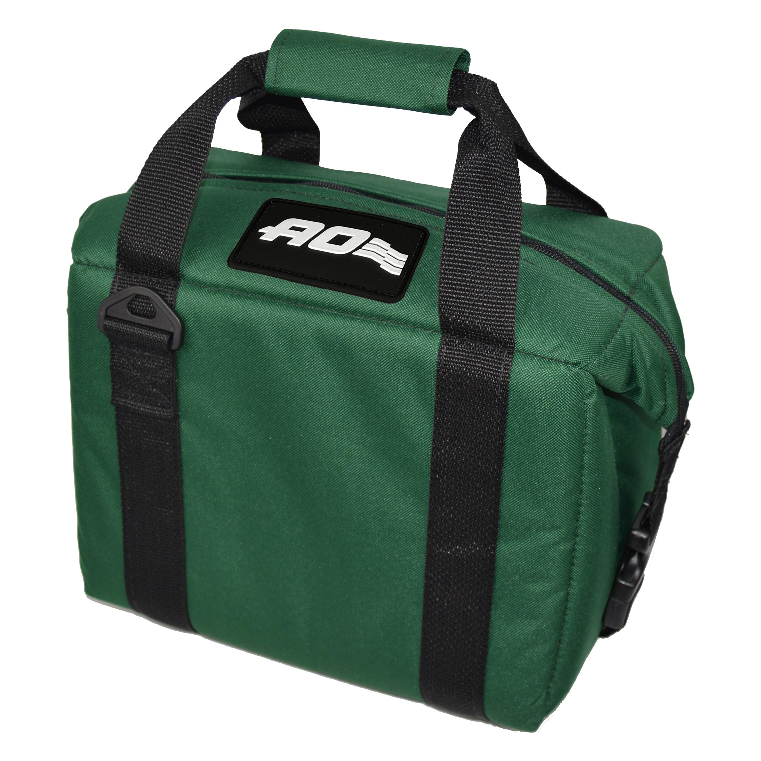 AO Coolers Original soft-sided cooler bag in forest green keeps beverages cold on picnics.