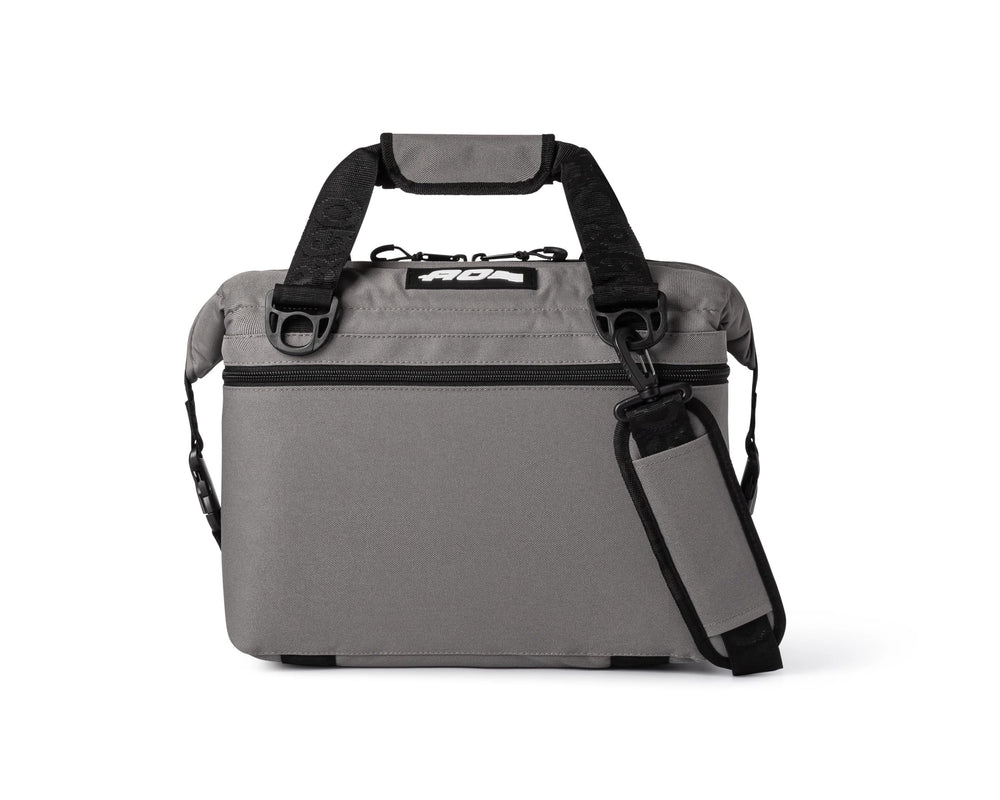 AO Coolers Original soft-sided cooler bag front view shows compact, portable charcoal design.