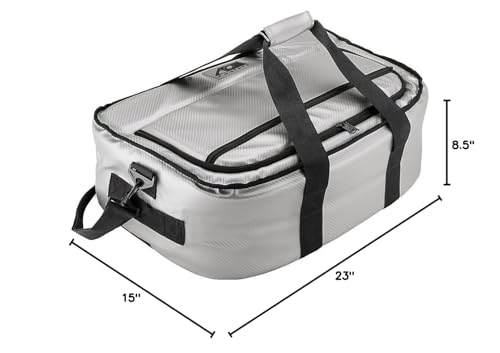 AO Coolers Stow-N-Go Carbon cooler four D-ring tie-downs enable secure mounting.
