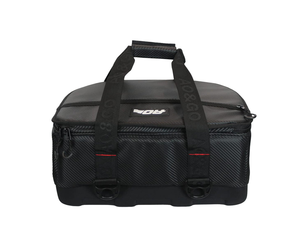 AO Coolers Stow N Go Carbon soft cooler with ice inside demonstrates long-lasting chill