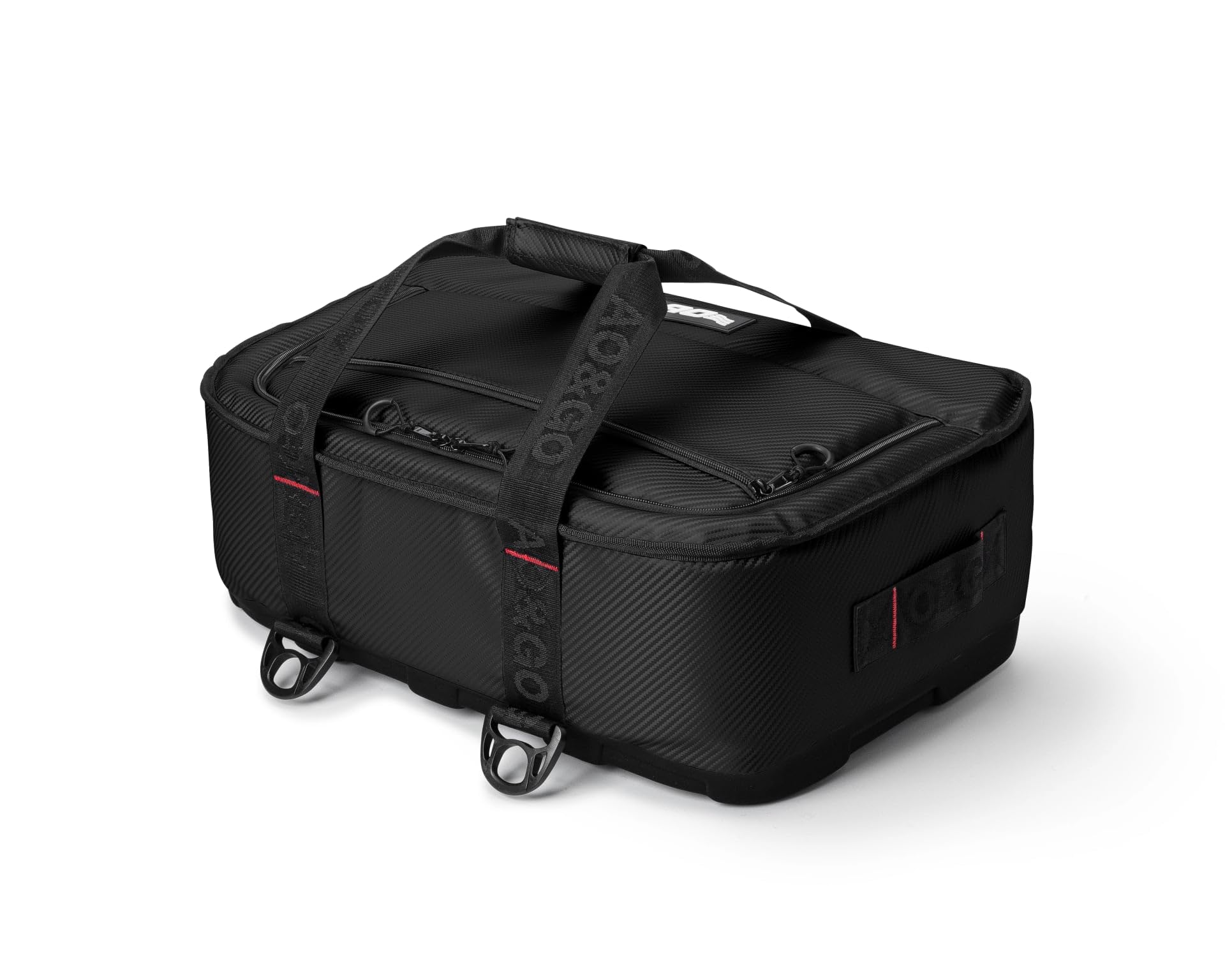 AO Coolers Stow-N-Go Carbon Soft Cooler side view shows compact storage benefit