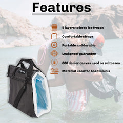 AO Coolers Traveler with side pocket open demonstrates extra dry storage.