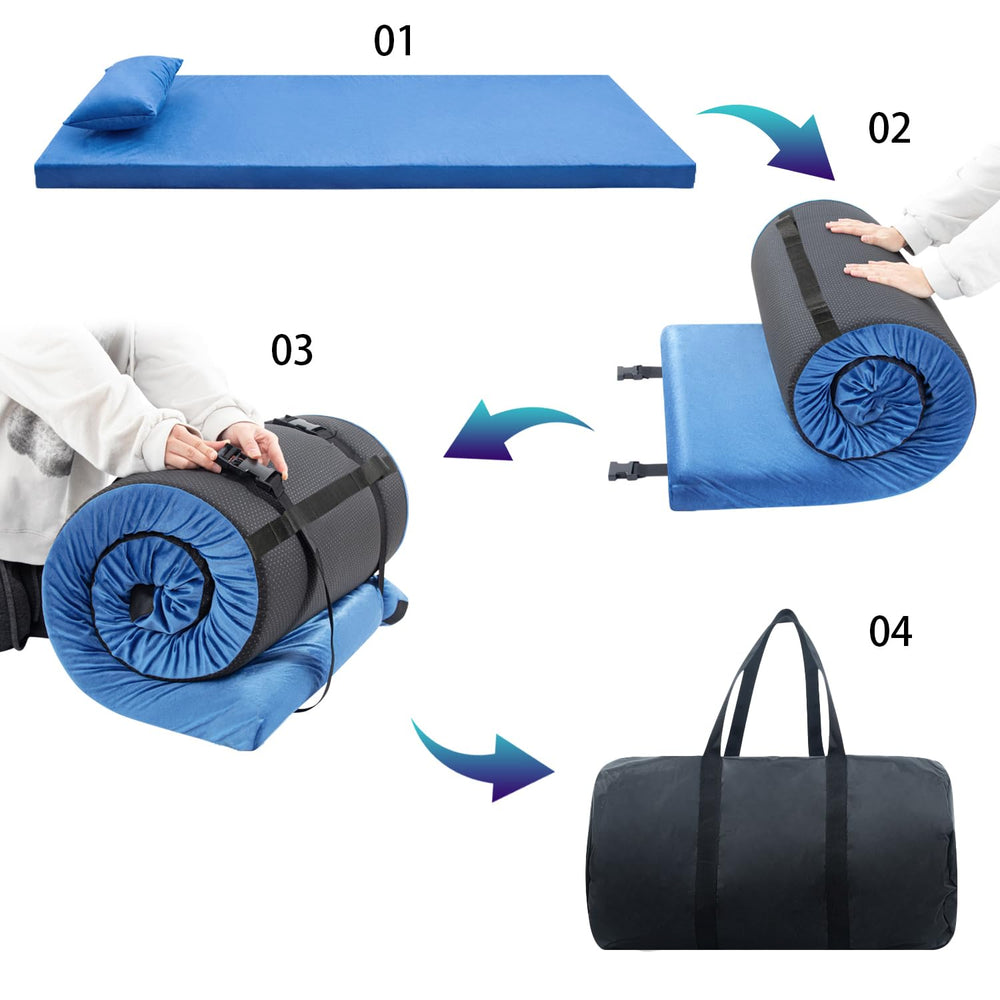 Aodisman Sleeping Pad in-use camping scene shows versatile comfort and support