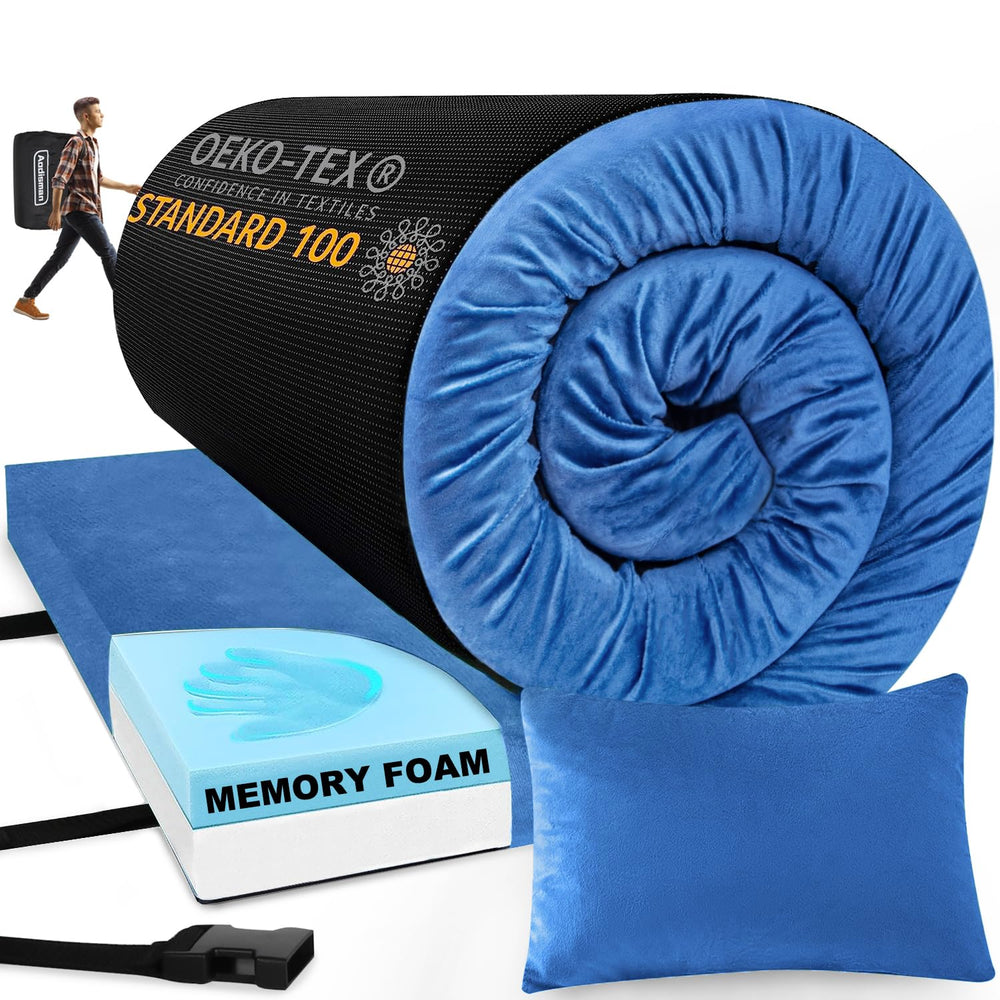 Aodisman Sleeping Pad memory foam 3in thick with plush top for comfortable camping nights
