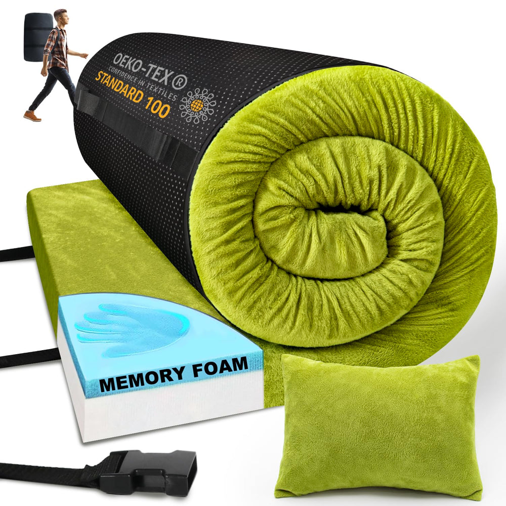 Aodisman sleeping pad memory foam core contours for supportive sleep