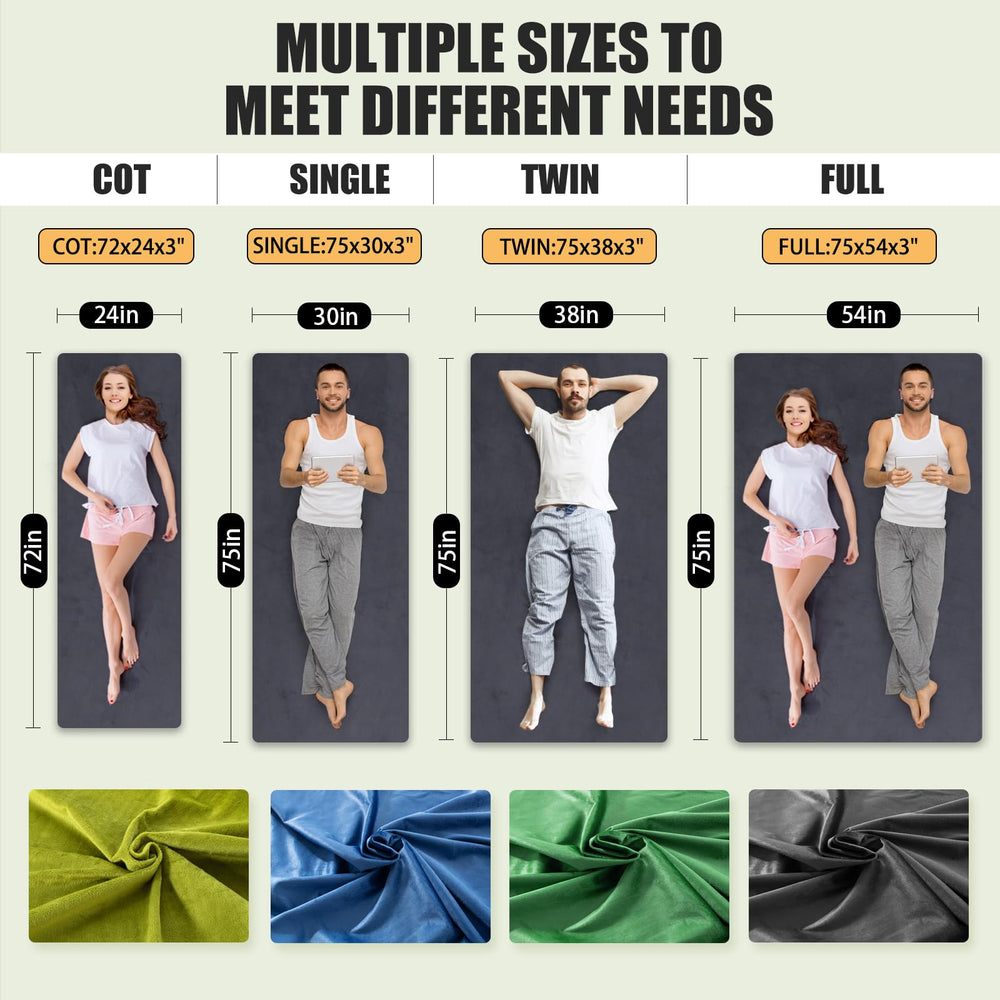 Aodisman Sleeping Pad plush-top fabric offers soft touch and moisture resistance