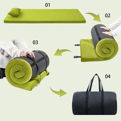Aodisman sleeping pad rolled with straps fits compactly in travel bag