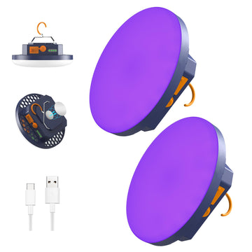 AODOO camping light 2-pack front view shows bright dual lanterns for outdoor visibility