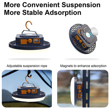 AODOO IP45 waterproof tent light withstands rain for reliable camping illumination.