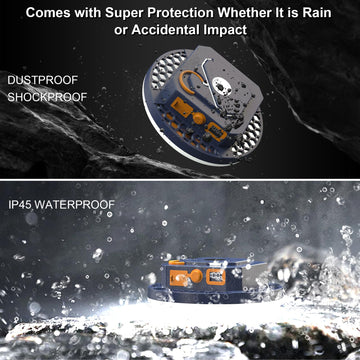 AODOO light with IP45 rating withstands rain and dust.