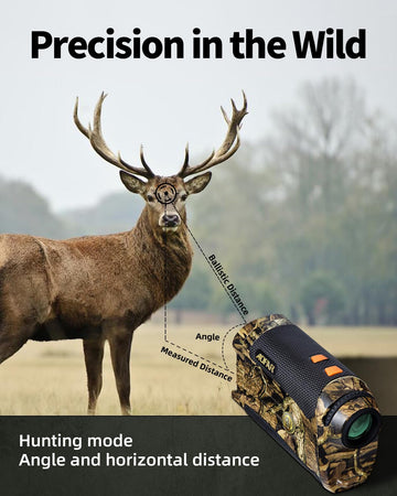AOFAR HX-1200T hunting mode displays straight-line distance for field assessment.