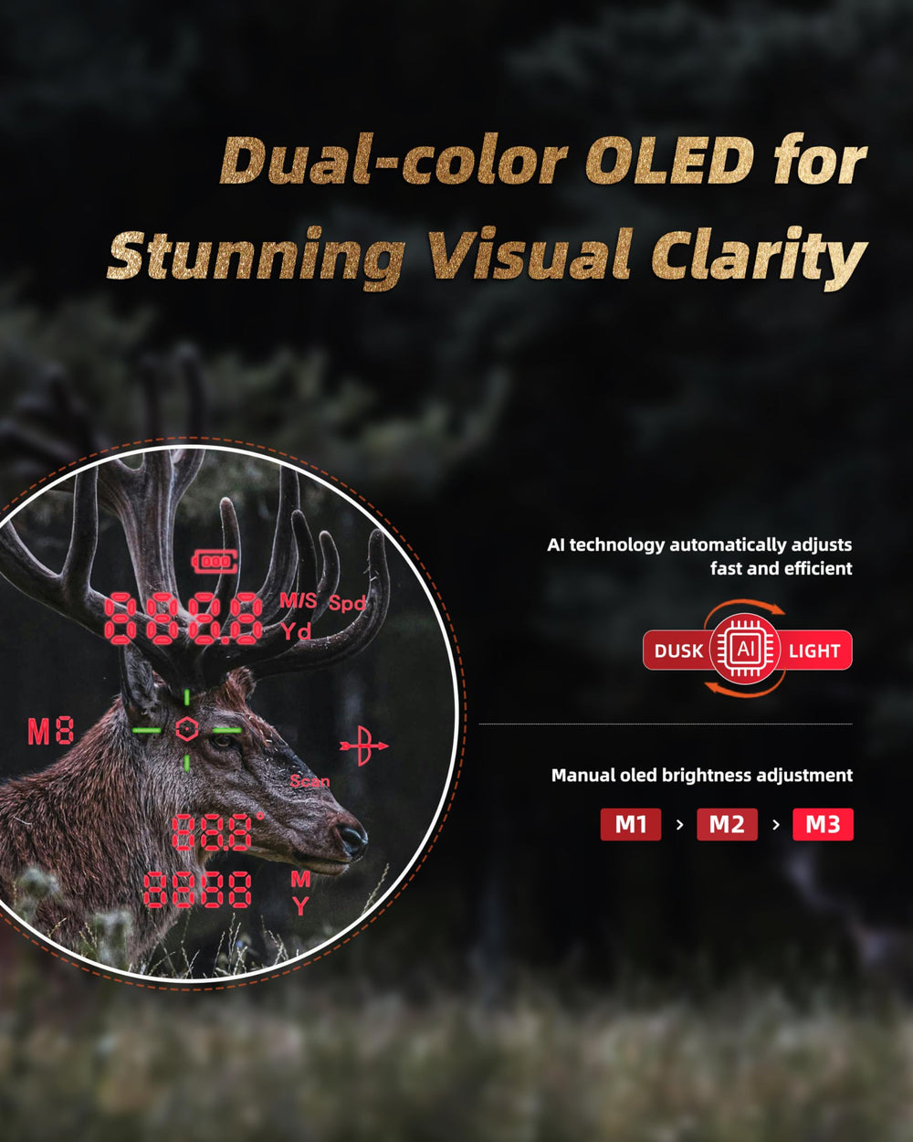 AOFAR HX2000 angle-distance display aiding elevation measurements.