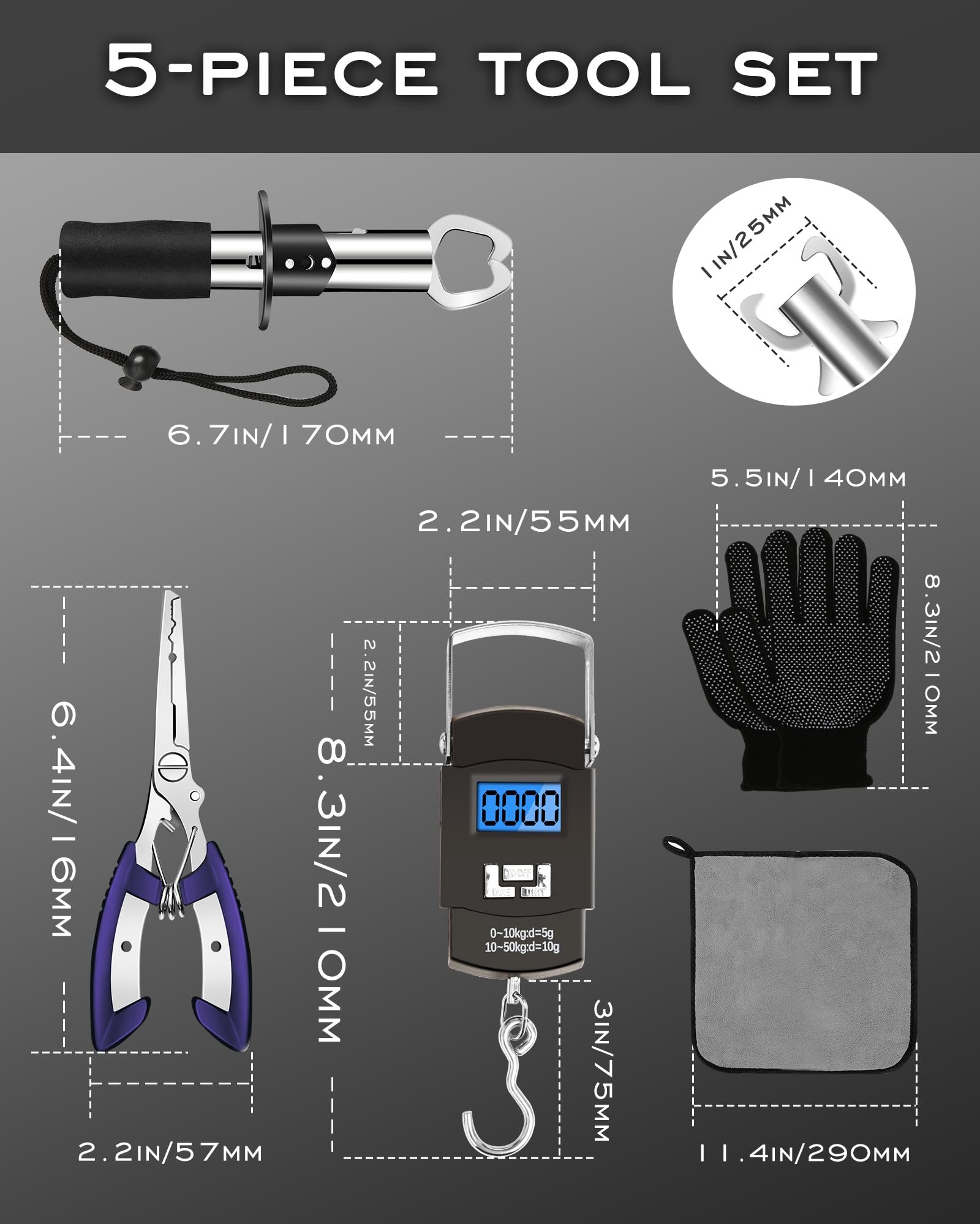 AOFUXTI hook removal tool and split ring pliers