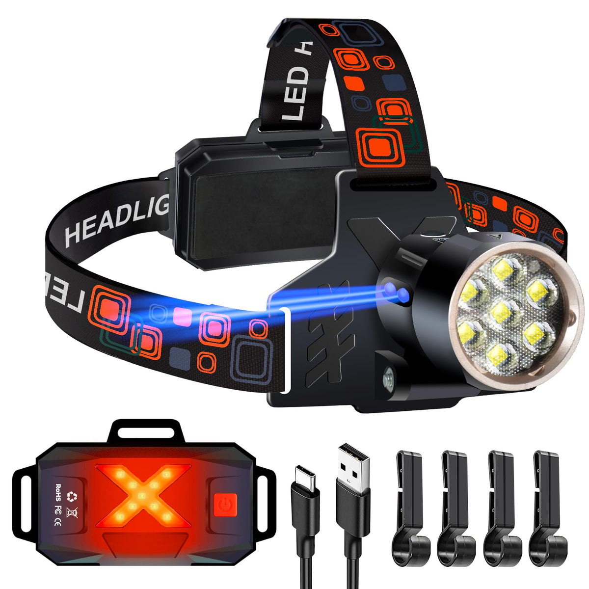 Aoglenic LED headlamp beam illumination enables clear night visibility.