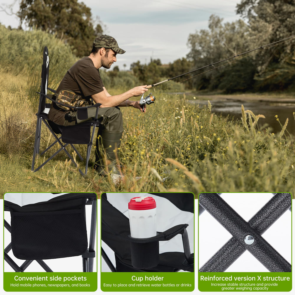 Aohanoi portable outdoor chair with carry bag and strap for trunks.