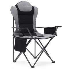 Aohanoi folding camping chair with 5-degree tilt for all-day outdoor comfort.