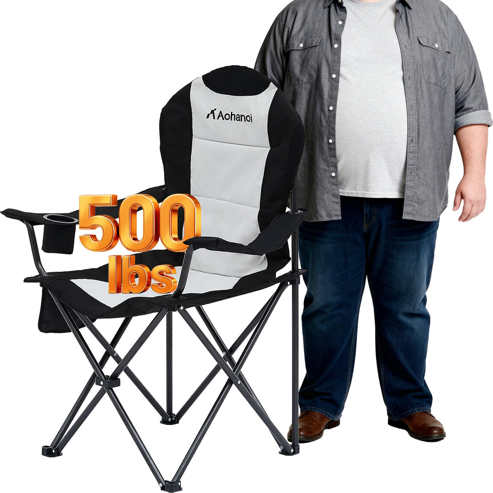 Aohanoi side storage pocket chair with cup holder ideal for picnics.