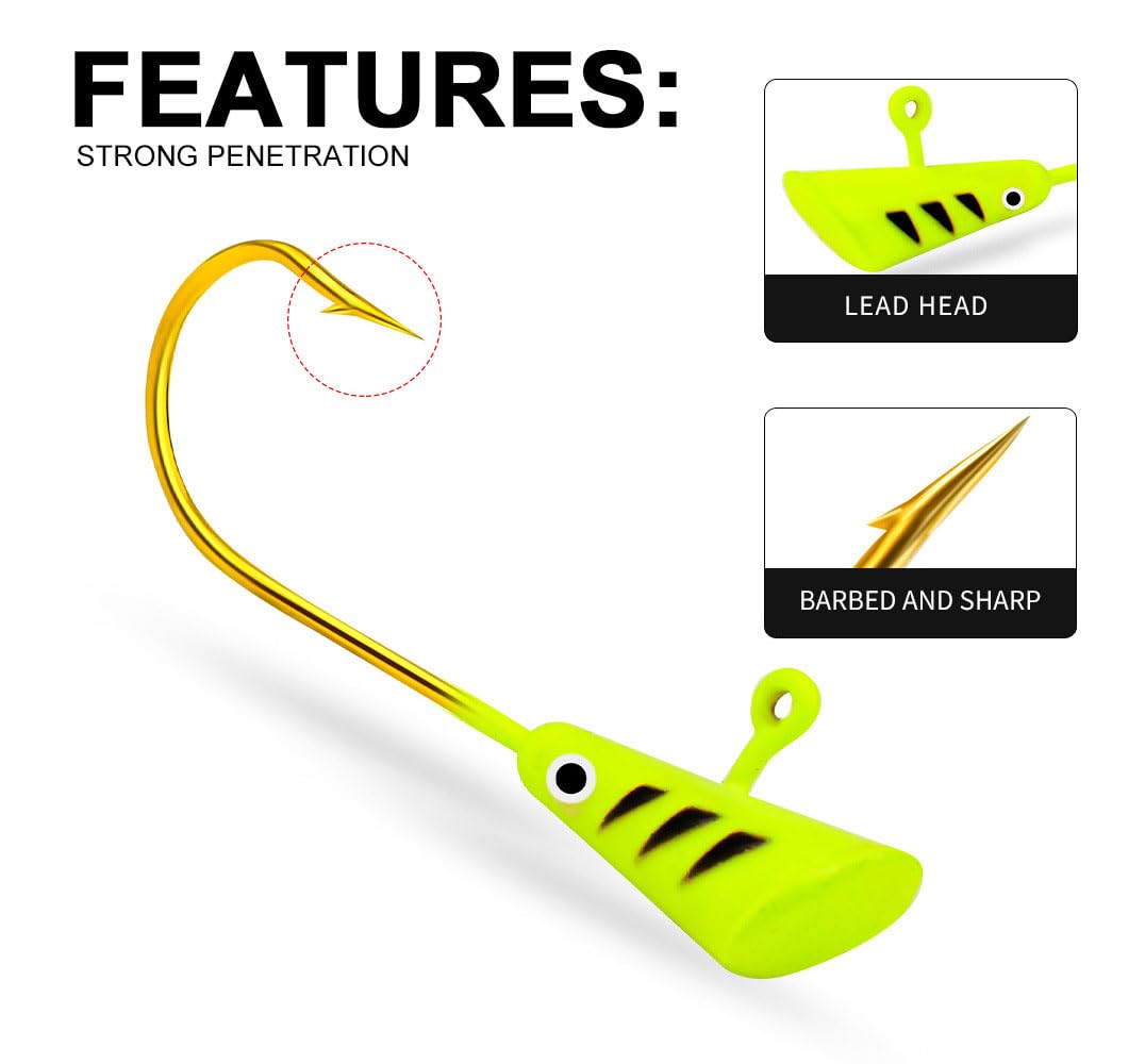 AOHRO KTGCOZS jig heads pack shot with 25 pieces ready to fish