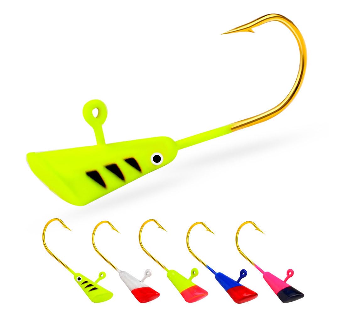 AOHRO KTGCOZS shad darts jig heads 1/32oz, ideal for crappie strikes.