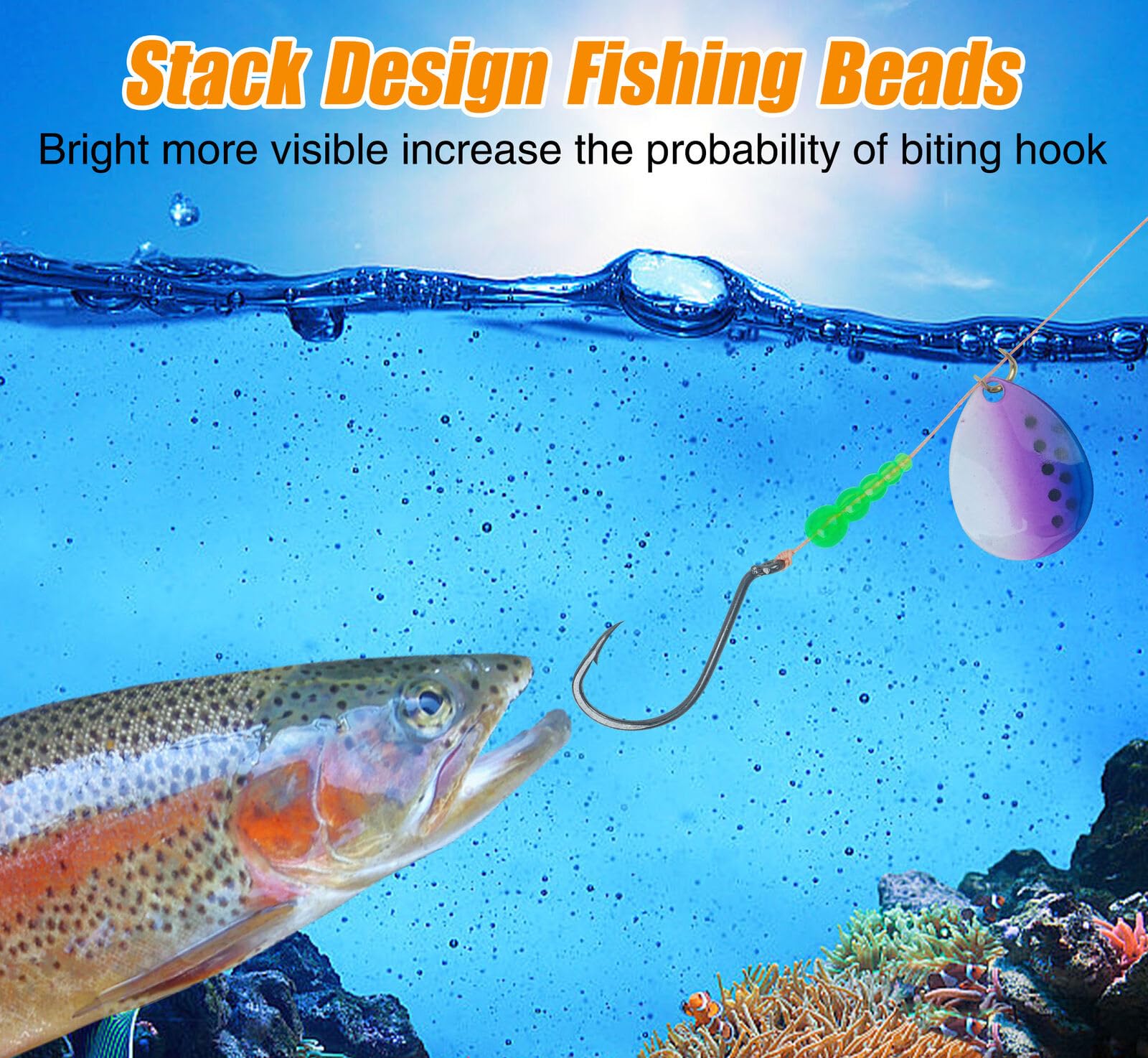 AOHRO KTGCOZS trout tackle beads for versatile fishing