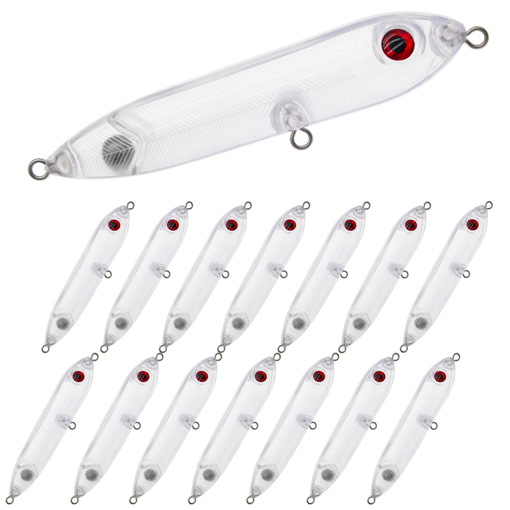 Aollerfilery 15-piece clear unpainted fishing lure blanks kit