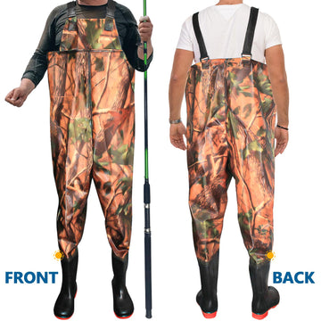 Side view of Aollerfilery PVC waterproof chest wader M11