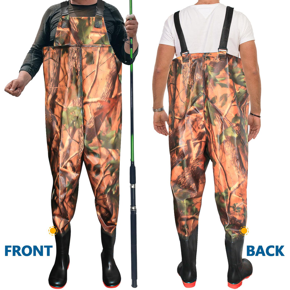 Side view of Aollerfilery PVC waterproof chest wader M11