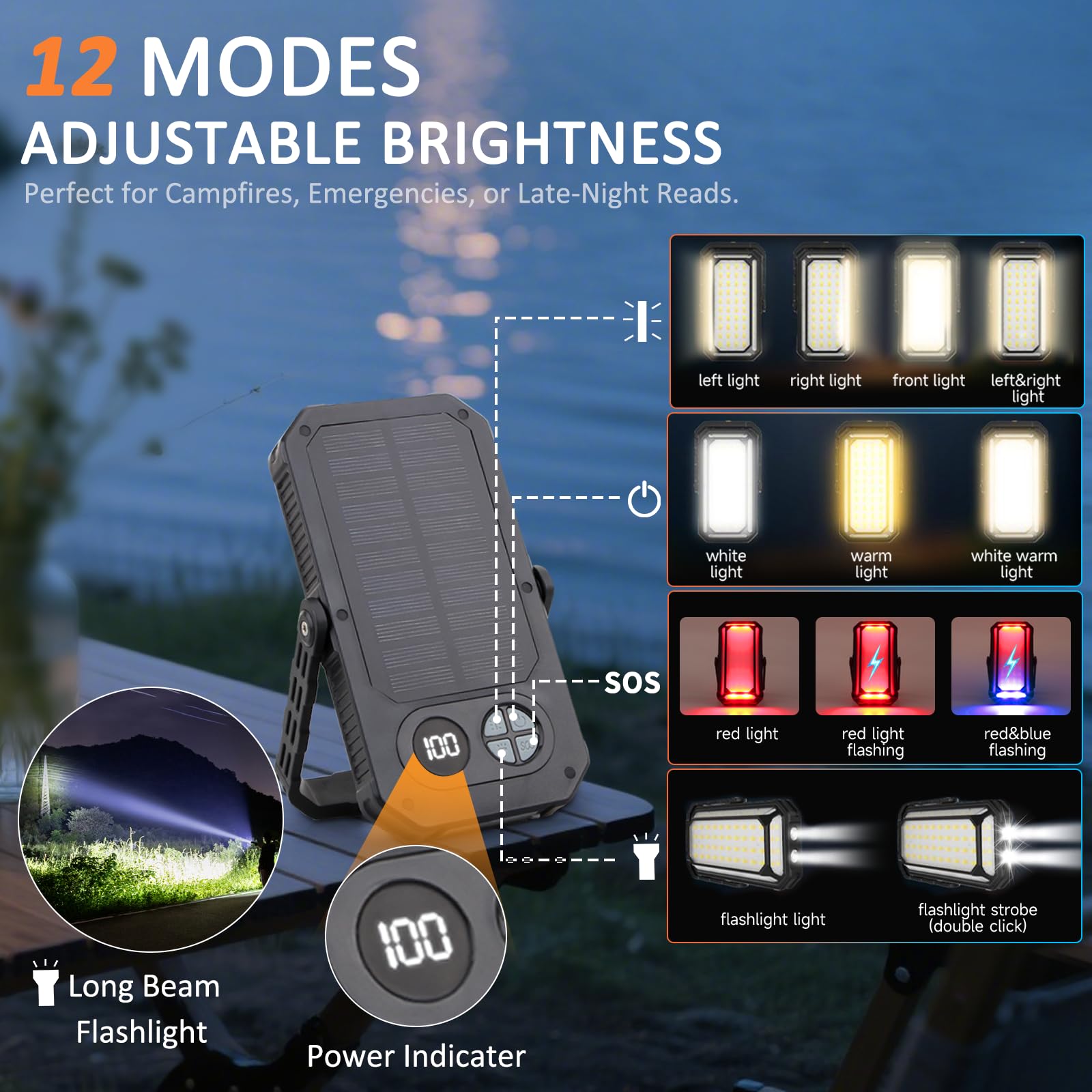 AOMEES camping lantern with dimmable brightness for any campsite scene.