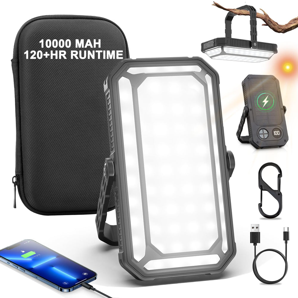 AOMEES camping lantern with USB-C charging for portable power on outdoor trips.