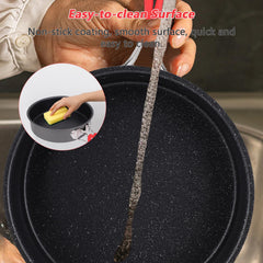 Aomiun folding-handle design on the 8-inch pan offers a cool, safe grip.