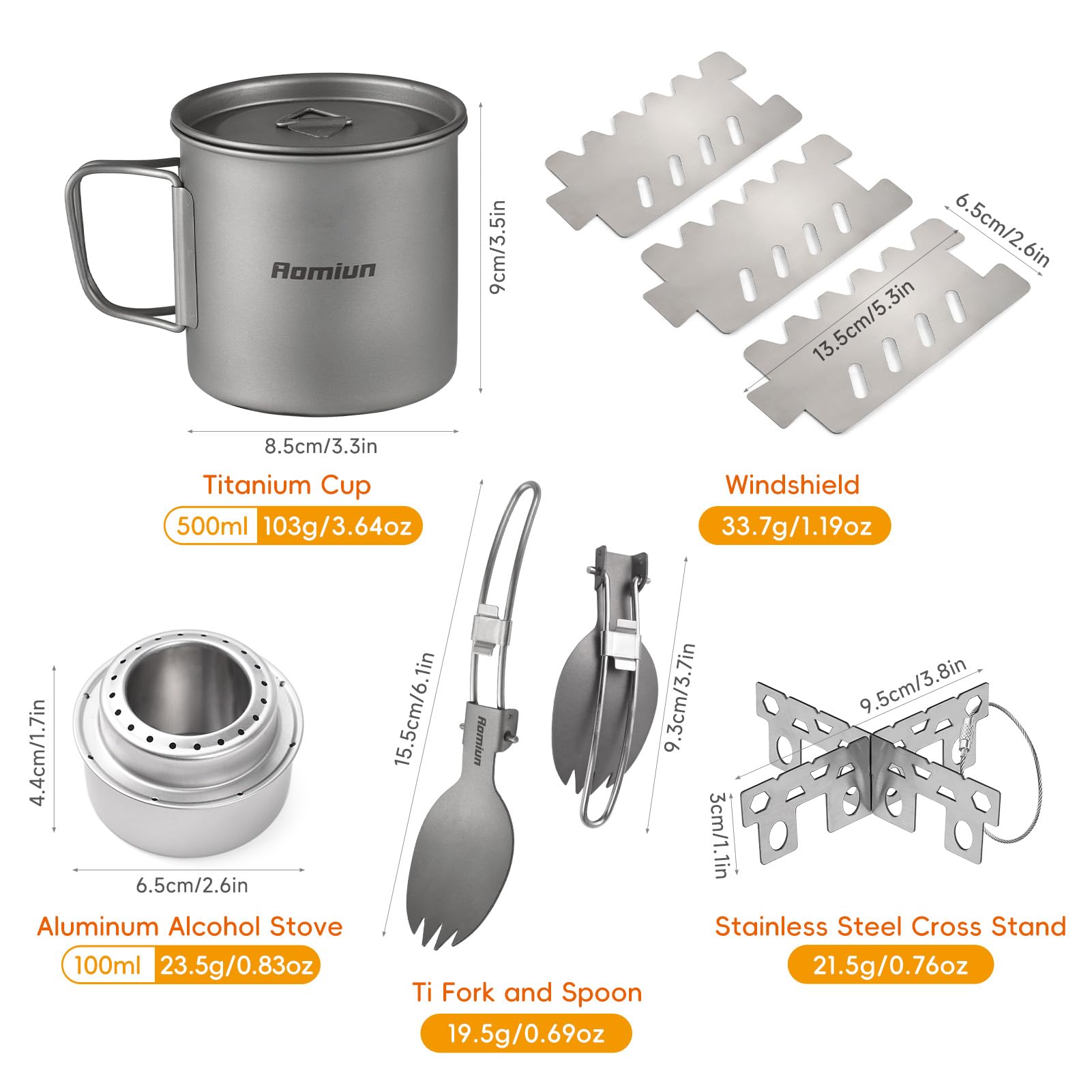 Aomiun compact alcohol stove heats water quickly during backpacking.