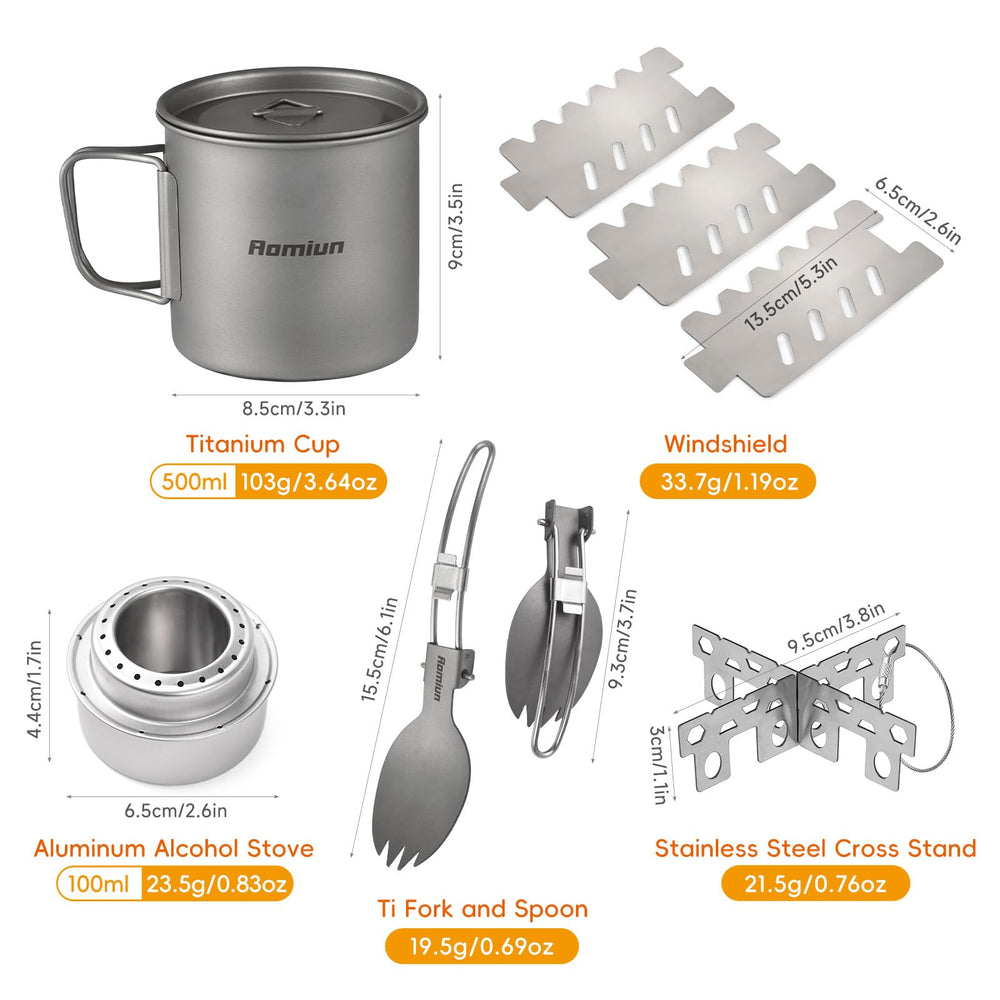 Aomiun compact alcohol stove heats water quickly during backpacking.