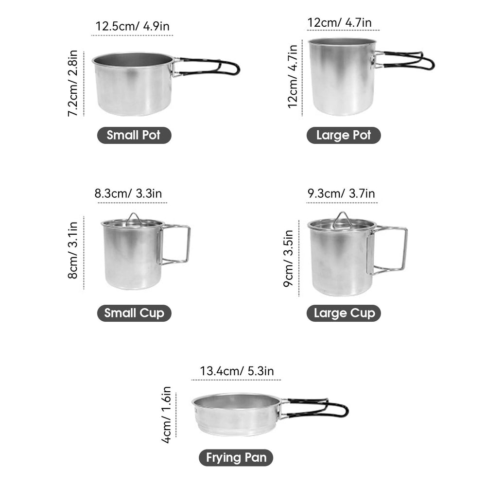 Aomiun camping cookware set campfire use shows sturdy construction and heat tolerance.