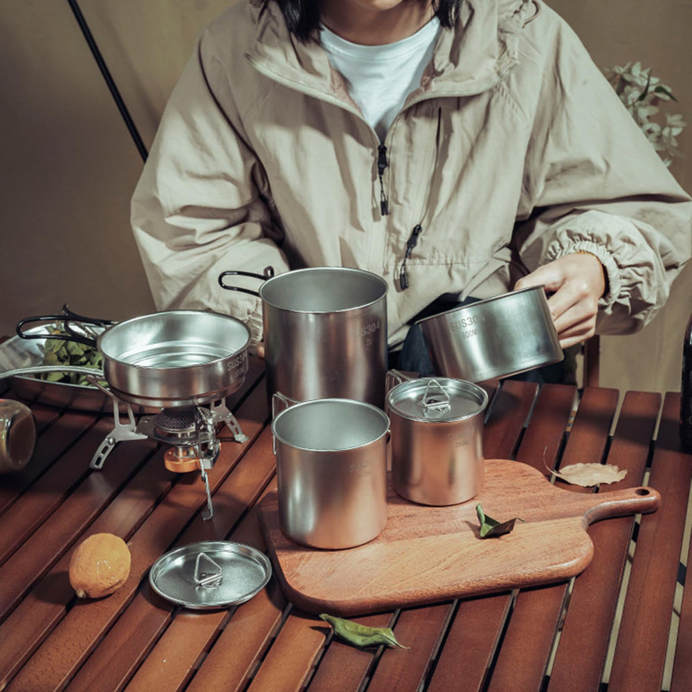 Aomiun camping cookware set dishwasher-safe design simplifies post-trip cleanup.