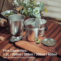 Aomiun camping cookware set small pot ideal for compact cook setups.
