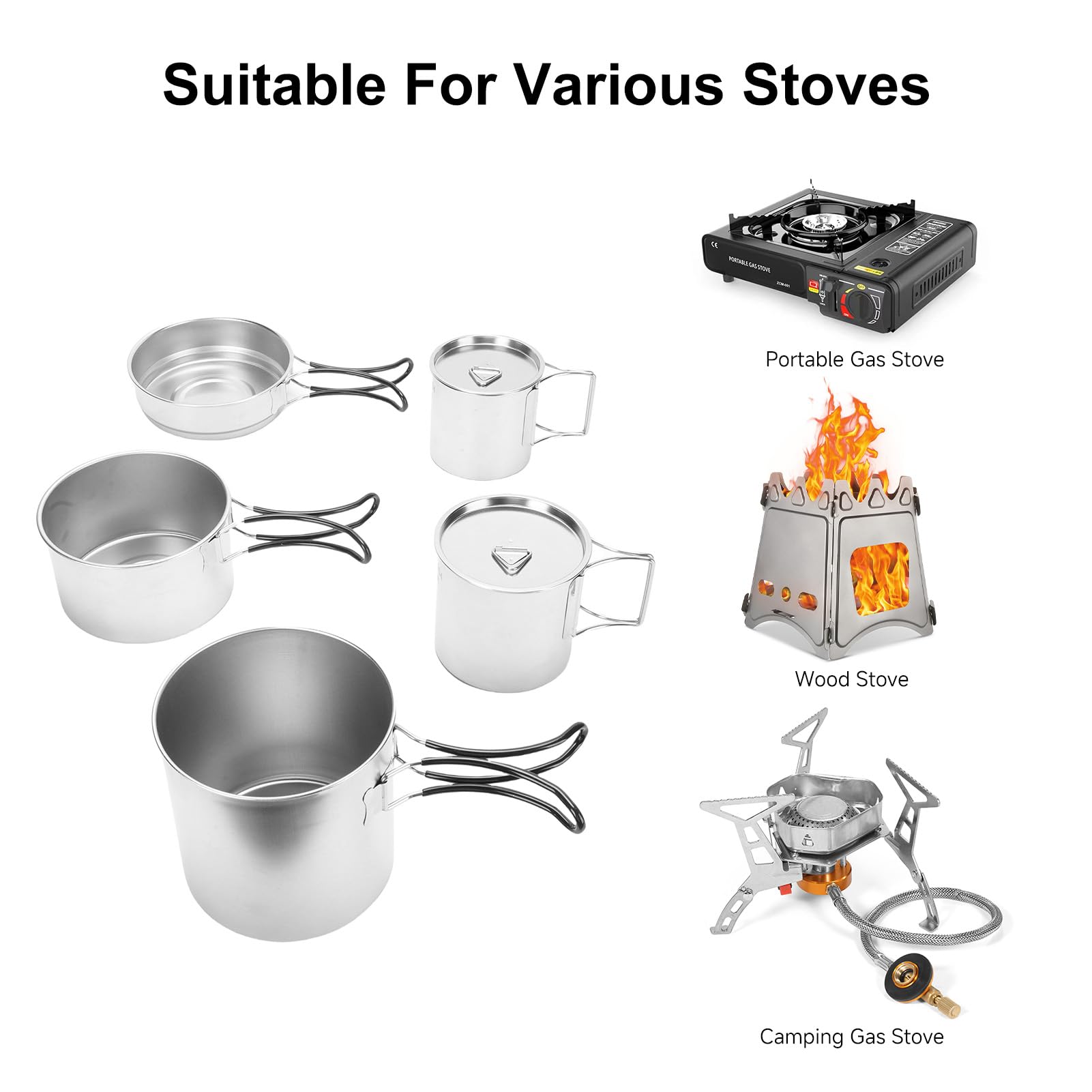 Aomiun camping cookware set storage bag keeps gear organized and ready.
