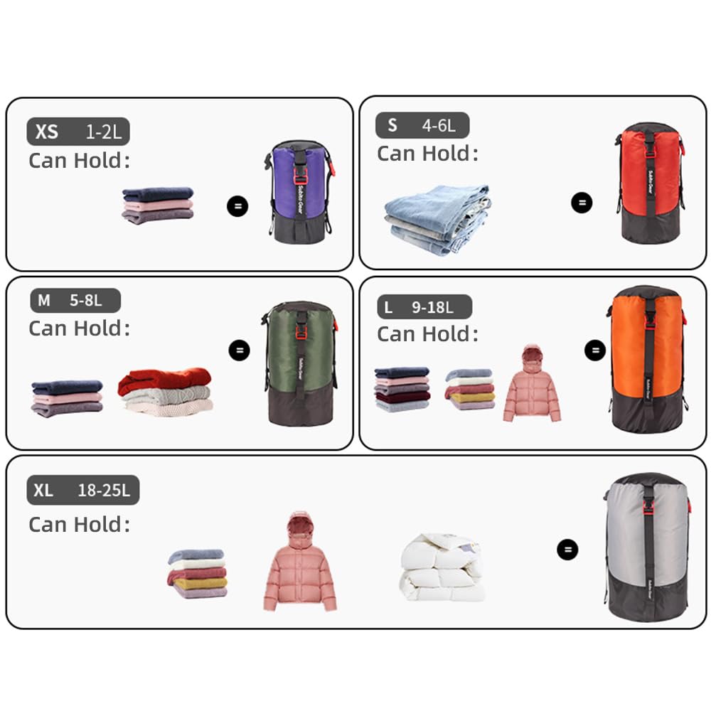 Aomiun compression bag available in multiple sizes for diverse gear