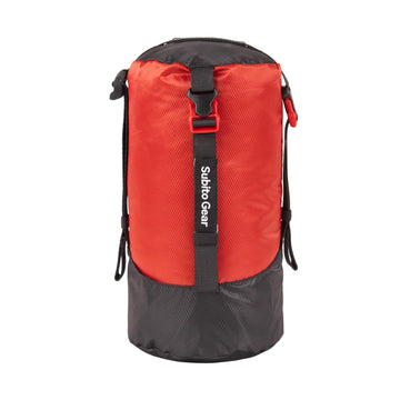 Aomiun compression bag neatly stores a rolled sleeping bag, saving space for camping trips.