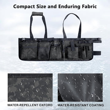 Aomiun fishing bucket bag adjustable hook loop opening fits multiple bucket sizes securely.