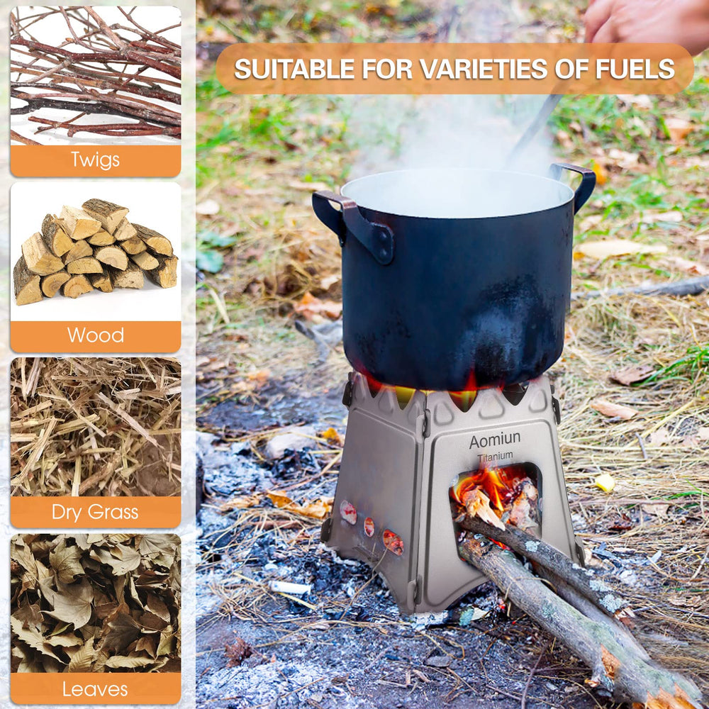 Aomiun stove in use during a hike shows practical outdoor cooking.