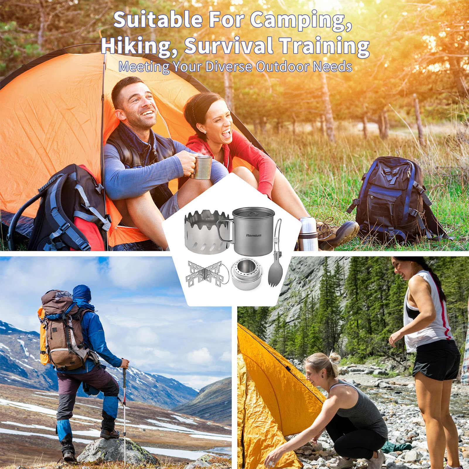 Aomiun stove stand elevates the burner for stable cooking.