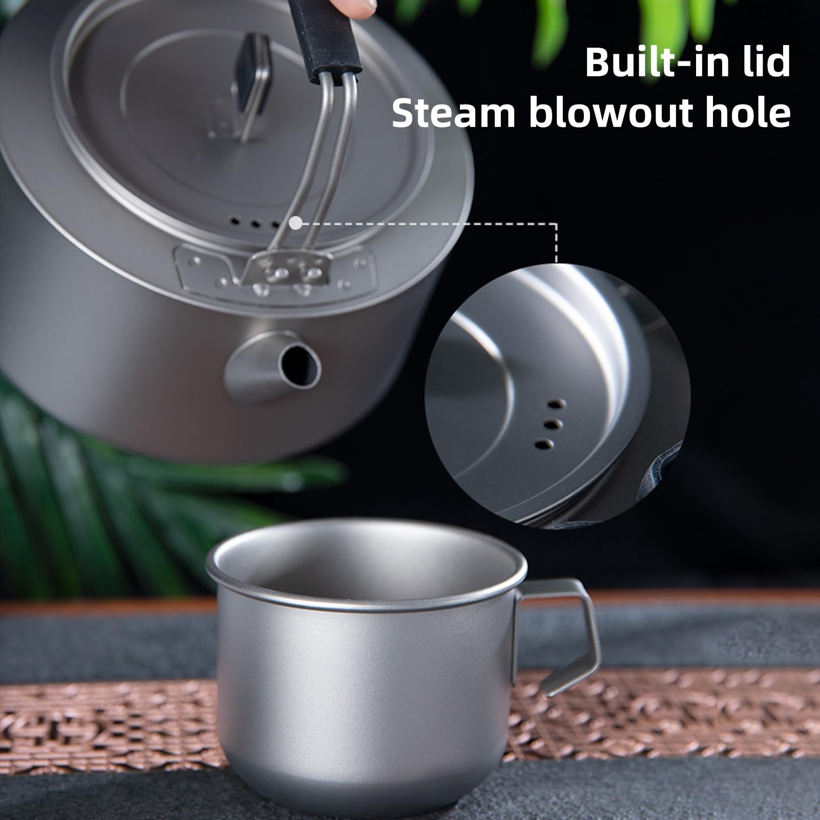 Aomiun Titanium Kettle bottom-ring design for even heat distribution