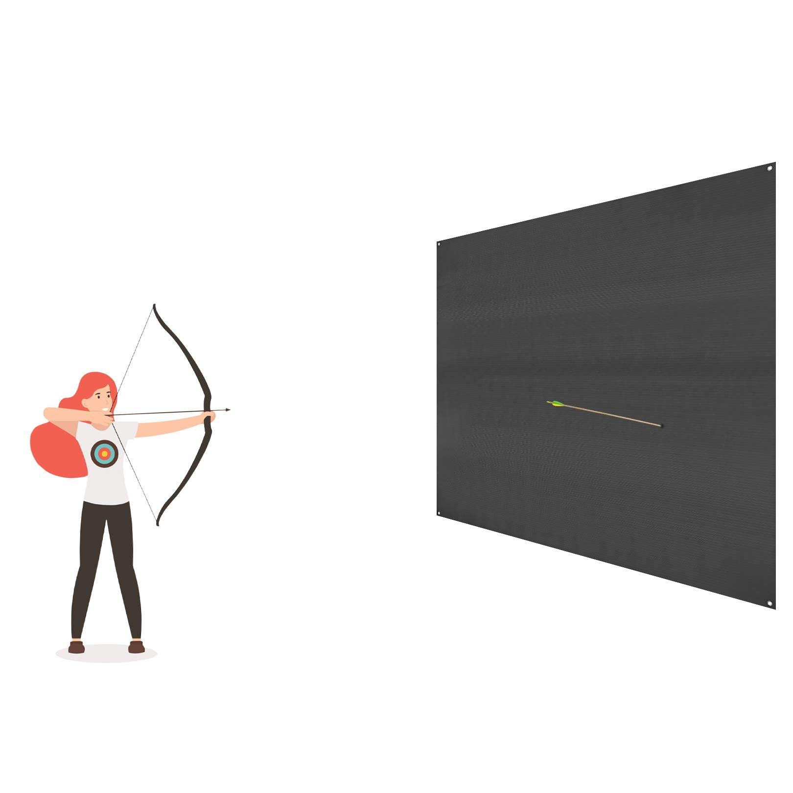 Aoneky backstop image highlights easy arrow removal after shooting.